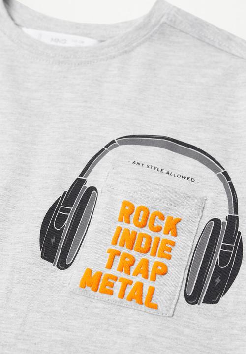 MANGO - T-shirt rock - grey
