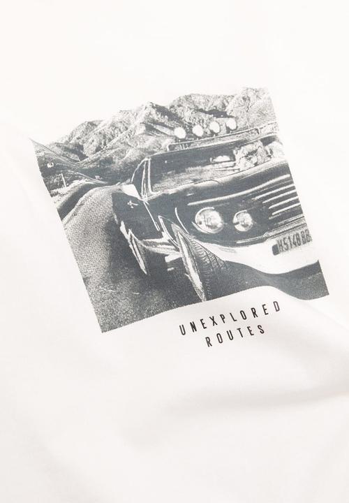 MANGO - T-shirt routes - white