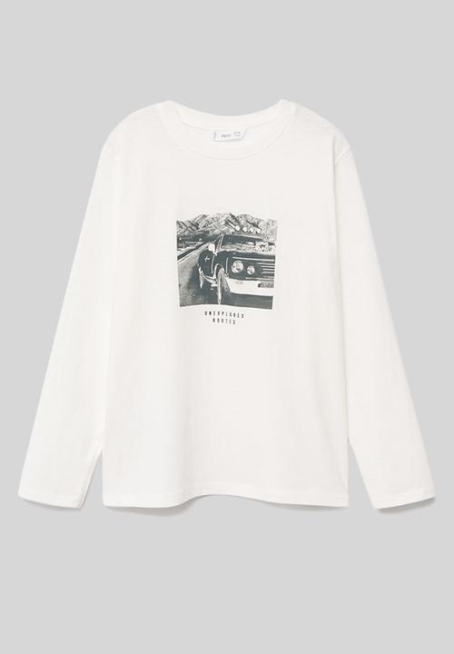 MANGO - T-shirt routes - white