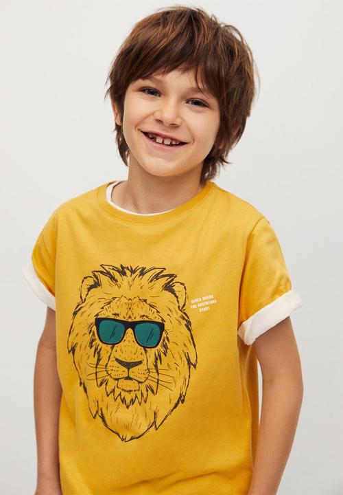 MANGO - T-shirt leon - yellow