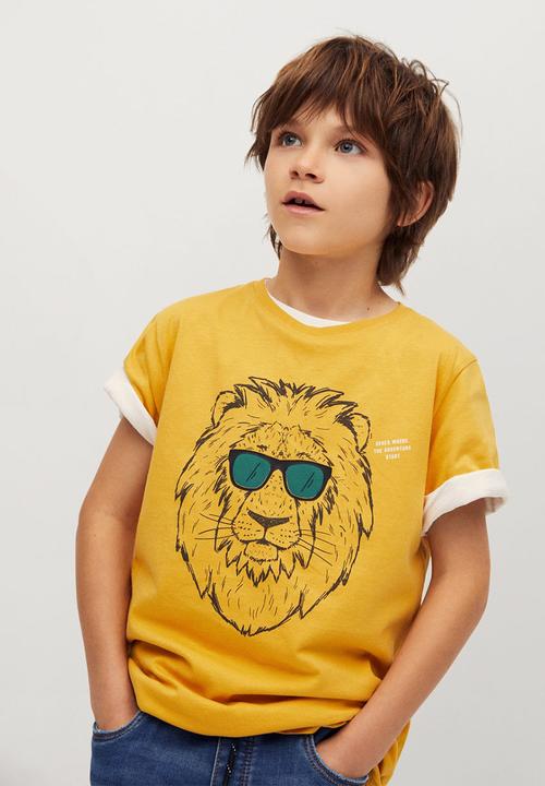 MANGO - T-shirt leon - yellow