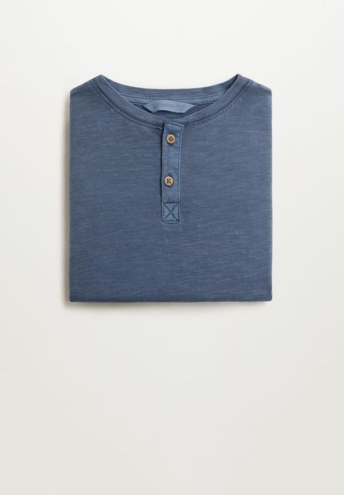 MANGO - T-shirt pani - blue