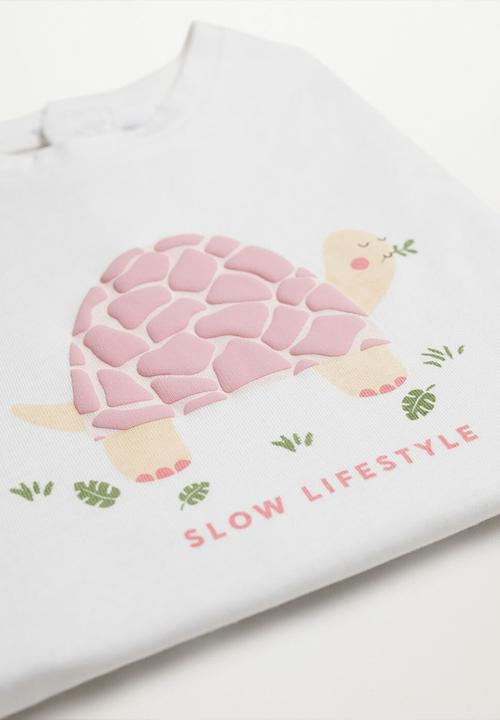MANGO - T-shirt tortuga - white