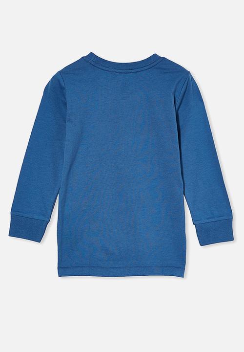 Cotton On - Max long sleeve tee - petty blue/yeah nah