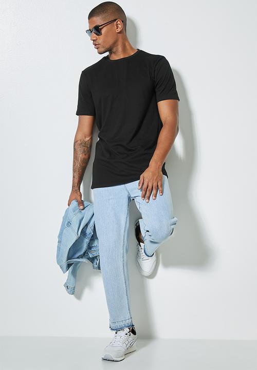Superbalist - 3-pack barney longline curved hem tee - black