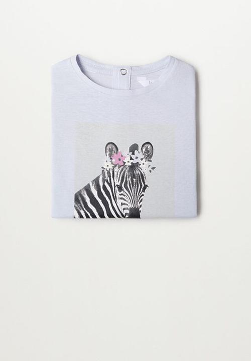 MANGO - Safari long sleeve tee - medium blue