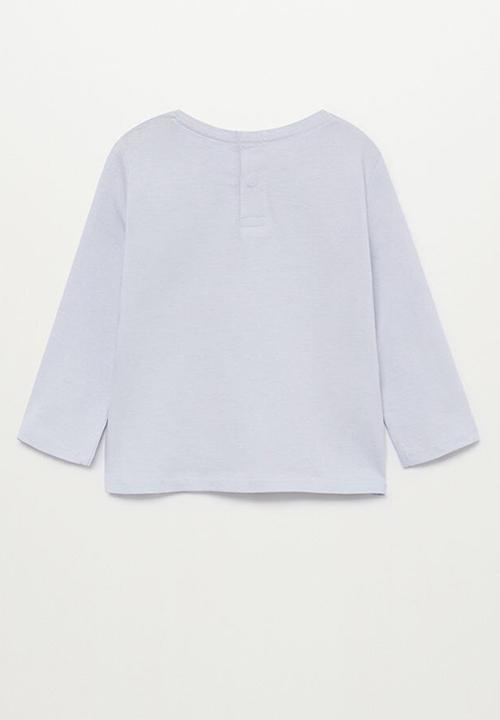 MANGO - Safari long sleeve tee - medium blue
