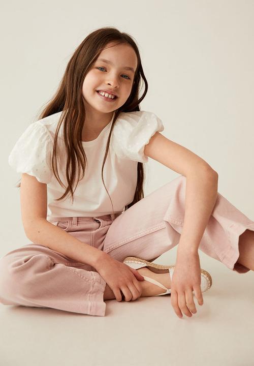 MANGO - T-shirt plume - white