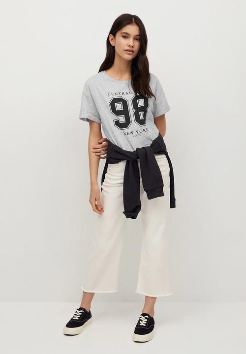 MANGO - T-shirt arizona - grey