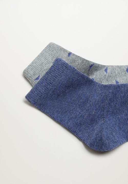 MANGO - Socks triangle 2-pack - grey & blue