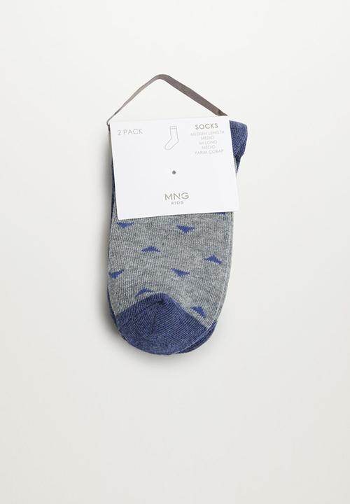 MANGO - Socks triangle 2-pack - grey & blue