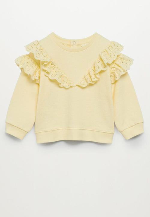 MANGO - Ruffled sweater selma - yellow