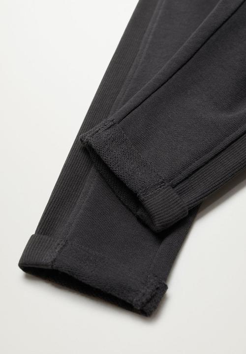 MANGO - Trousers mires - black