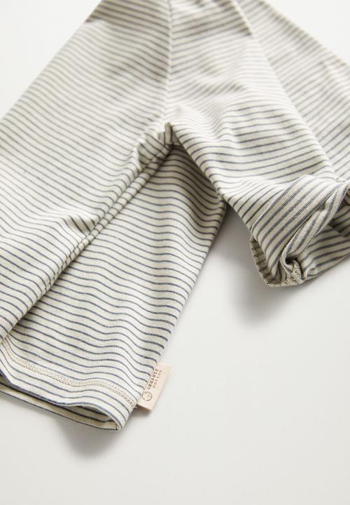 MANGO - T-shirt stripes - grey & white 