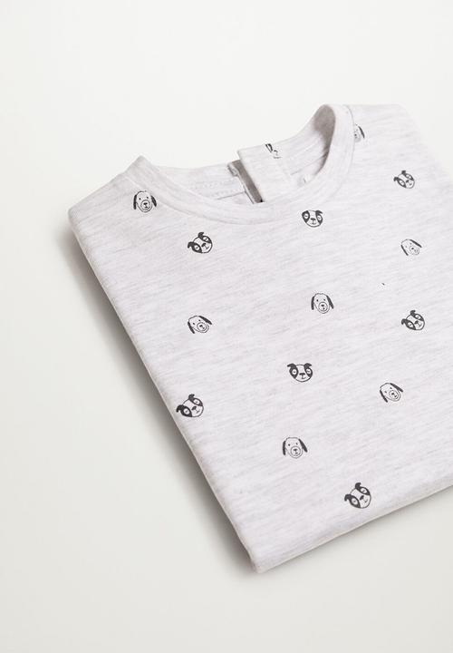 MANGO - T-shirt piero - light pastal grey