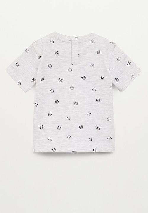 MANGO - T-shirt piero - light pastal grey