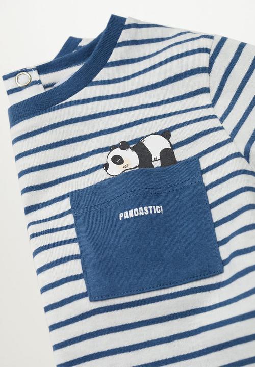 MANGO - T-shirt pocket - blue
