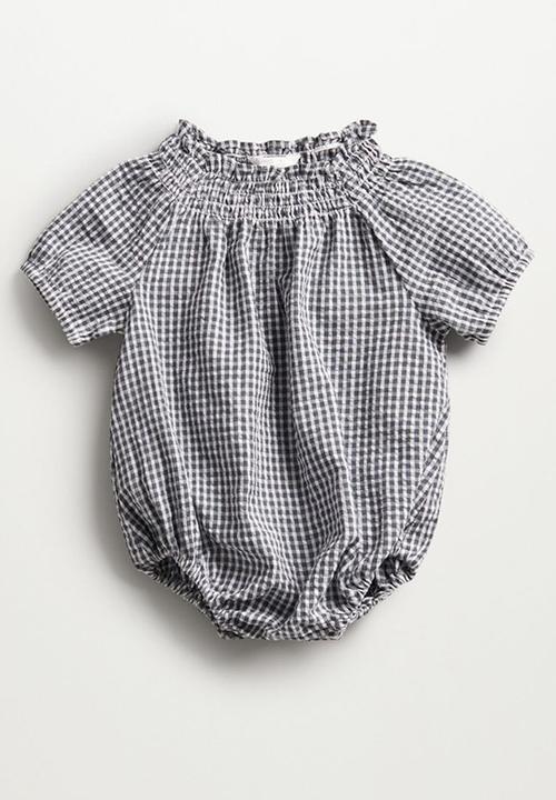 MANGO - Dungarees elena - grey & white 