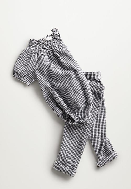 MANGO - Dungarees elena - grey & white 