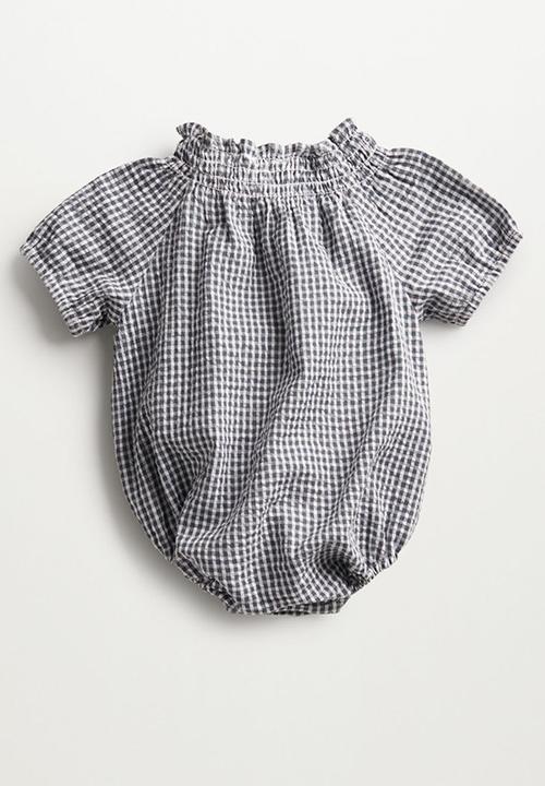 MANGO - Dungarees elena - grey & white 