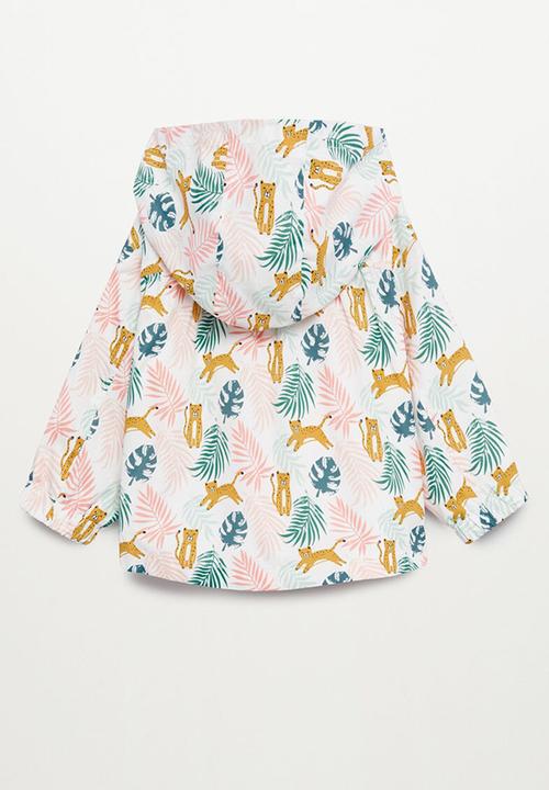 MANGO - Hooded printed rain jacket - multi