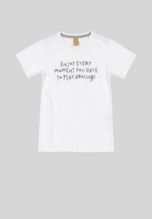UP Baby - Slogan tee & shorts set - white & grey 