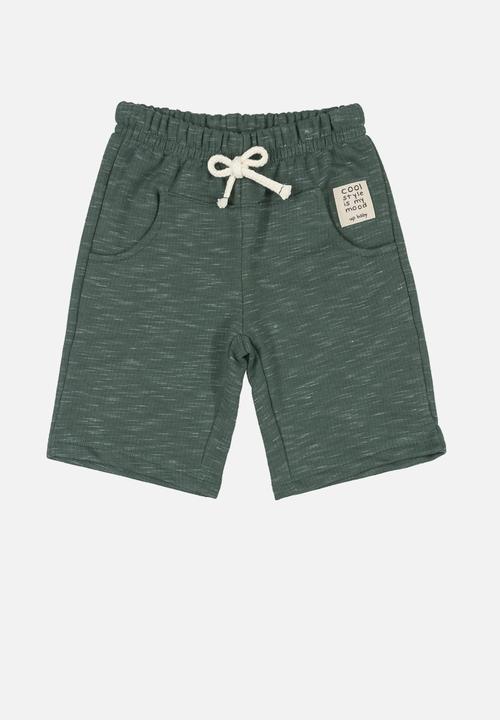 UP Baby - Crocodile tee & shorts set - off white & green 