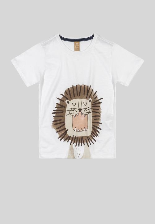 UP Baby - Lion tee & shorts set - white & navy