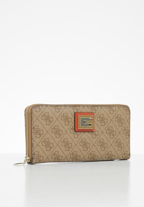 GUESS - Valy slg large zip around - brown