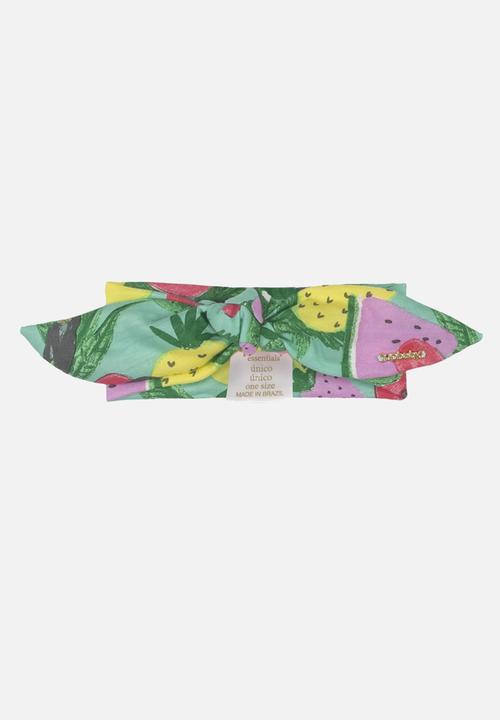 UP Baby - Floral shorts, bodysuit & headband set - green