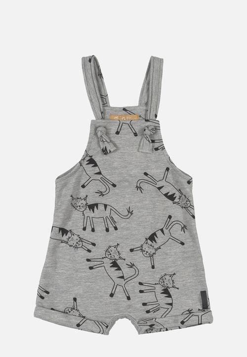 UP Baby - Cat dungaree & babygrow set - black