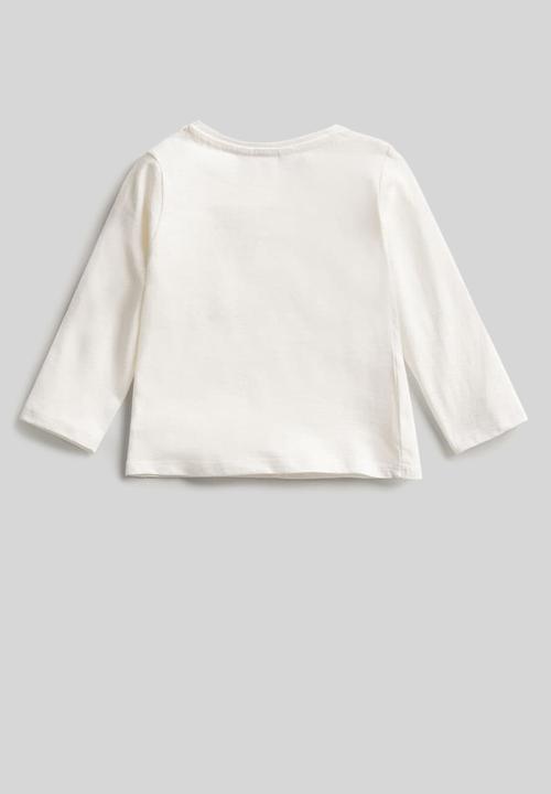 MANGO - Party long sleeve tee - off white