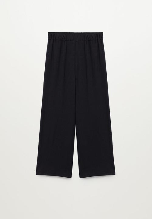 MANGO - Trousers leopart - black