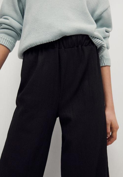 MANGO - Trousers leopart - black