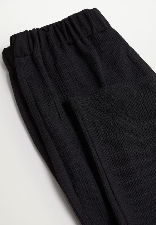 MANGO - Trousers leopart - black