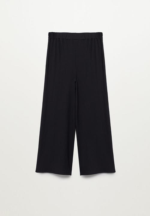 MANGO - Trousers leopart - black