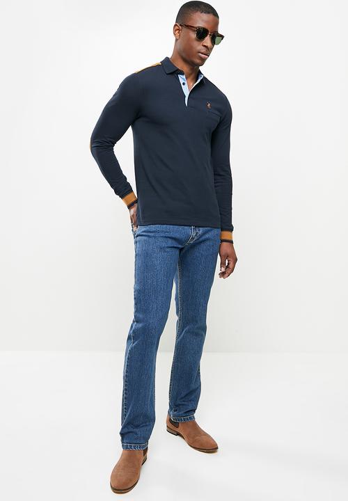 POLO - Faizel long sleeve golfer - navy