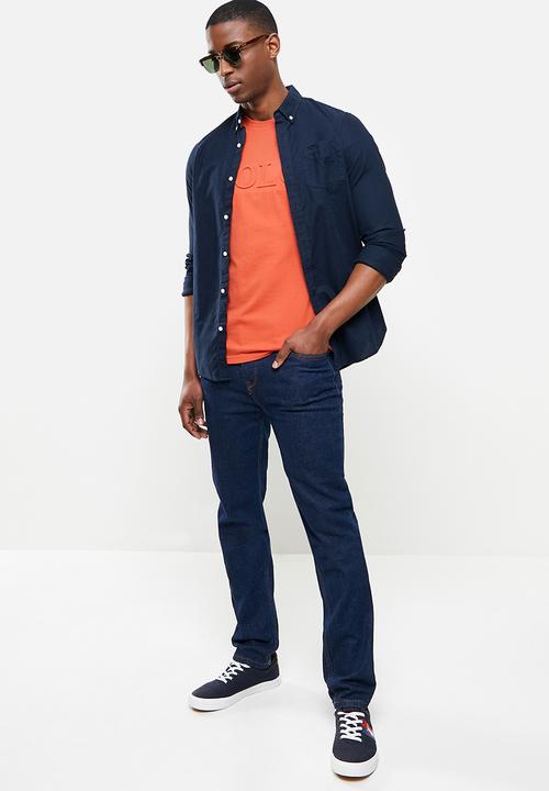 POLO - Kyle debossed tee - chili