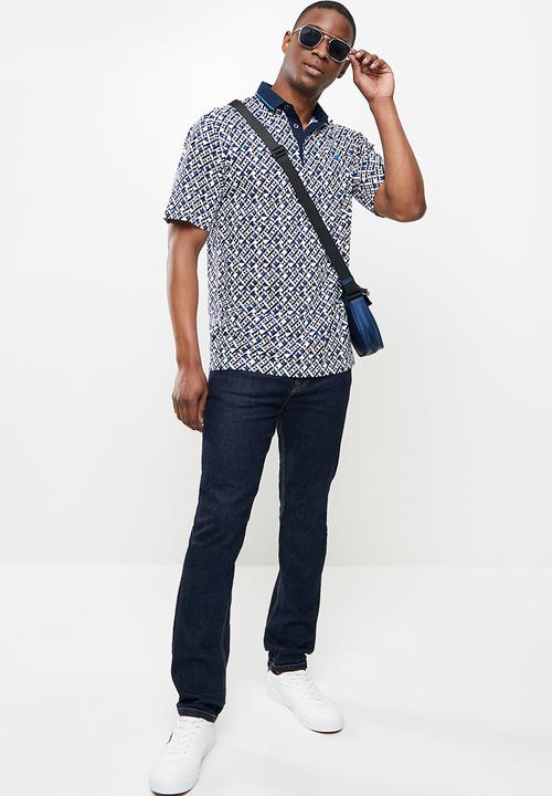 POLO - Gabriel premium printed golfer - navy