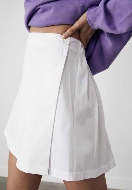 Factorie - Wrap pleated skirt - white