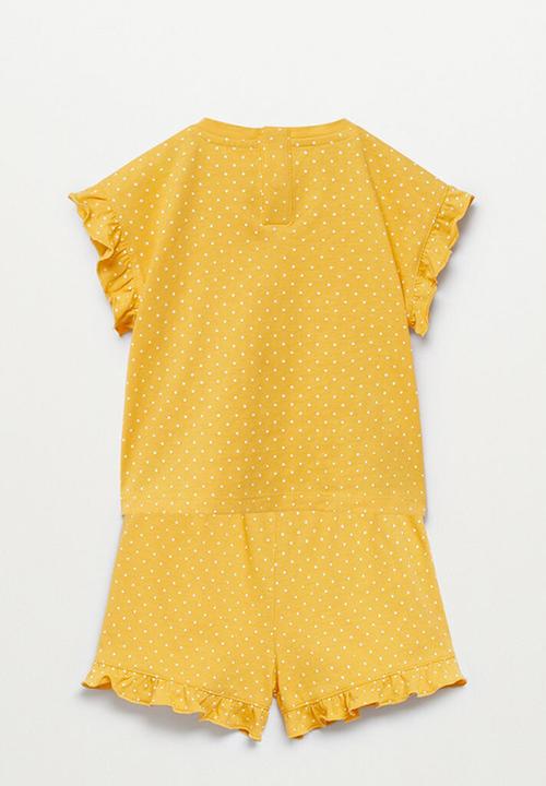 MANGO - Printed short pyjamas dotti - yellow