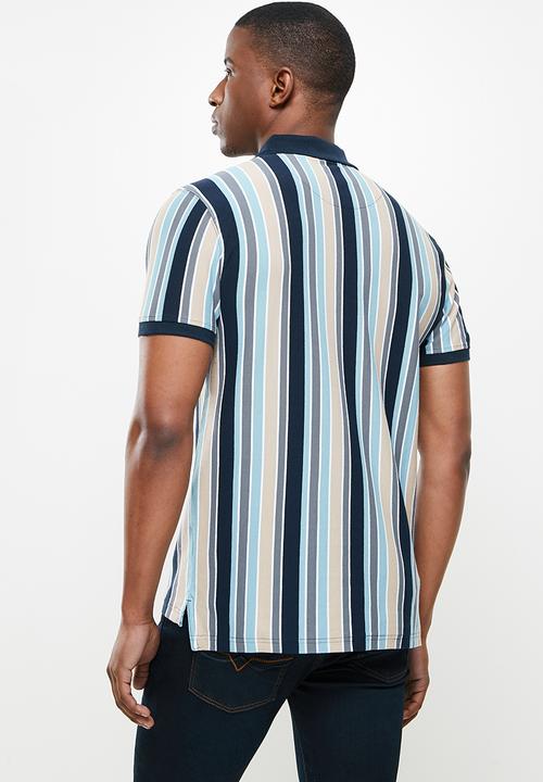 POLO - Duran stripe custom fit golfer - navy