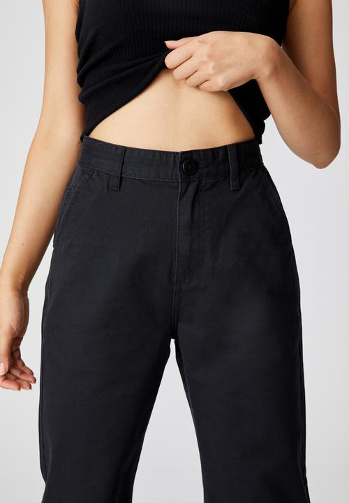Cotton On - Petite parker long straight pant - black