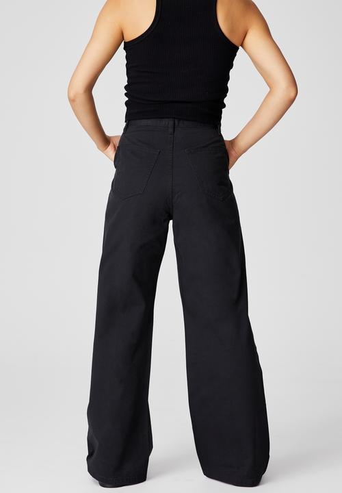 Cotton On - Petite parker long straight pant - black