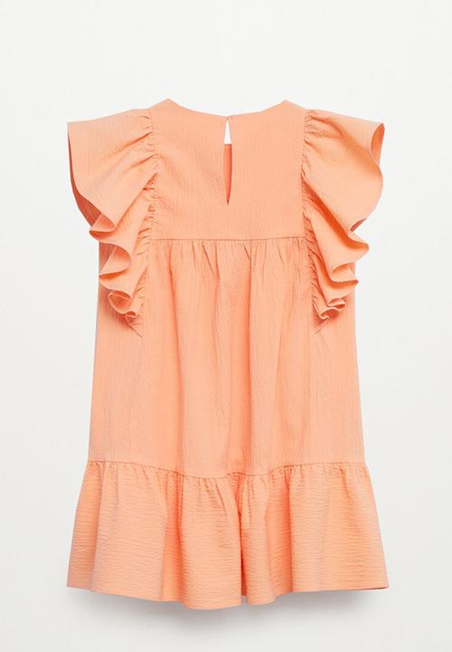 MANGO - Ruffled dress kathi - orange
