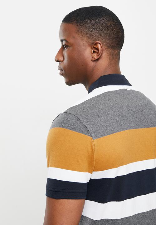 POLO - Shiru stripe custom fit golfer - chili