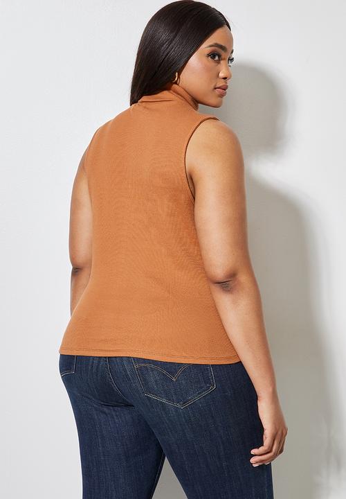 Superbalist - Single poloneck top - tobacco