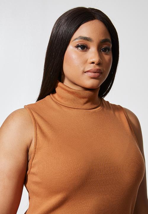 Superbalist - Single poloneck top - tobacco