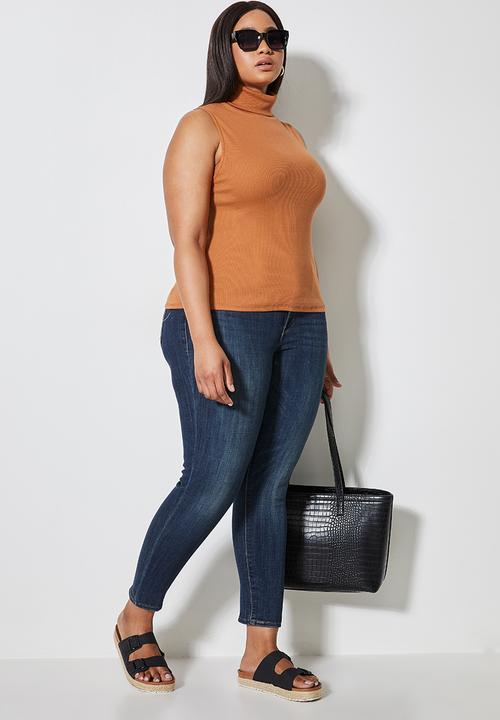 Superbalist - Single poloneck top - tobacco