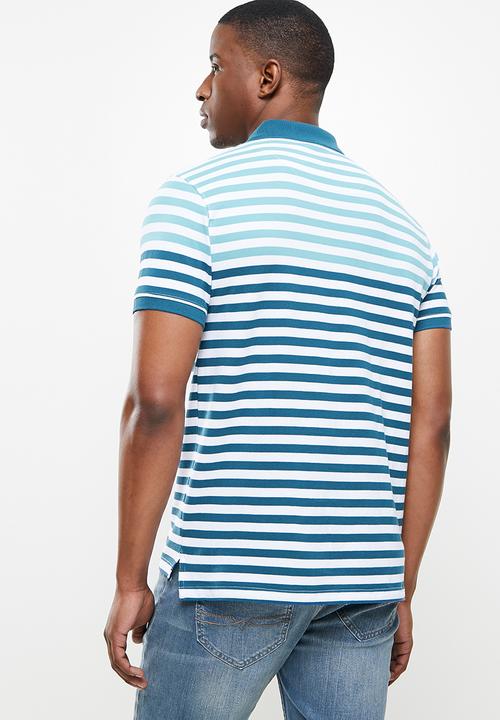 POLO - Byrd stripe custom fit golfer - blue